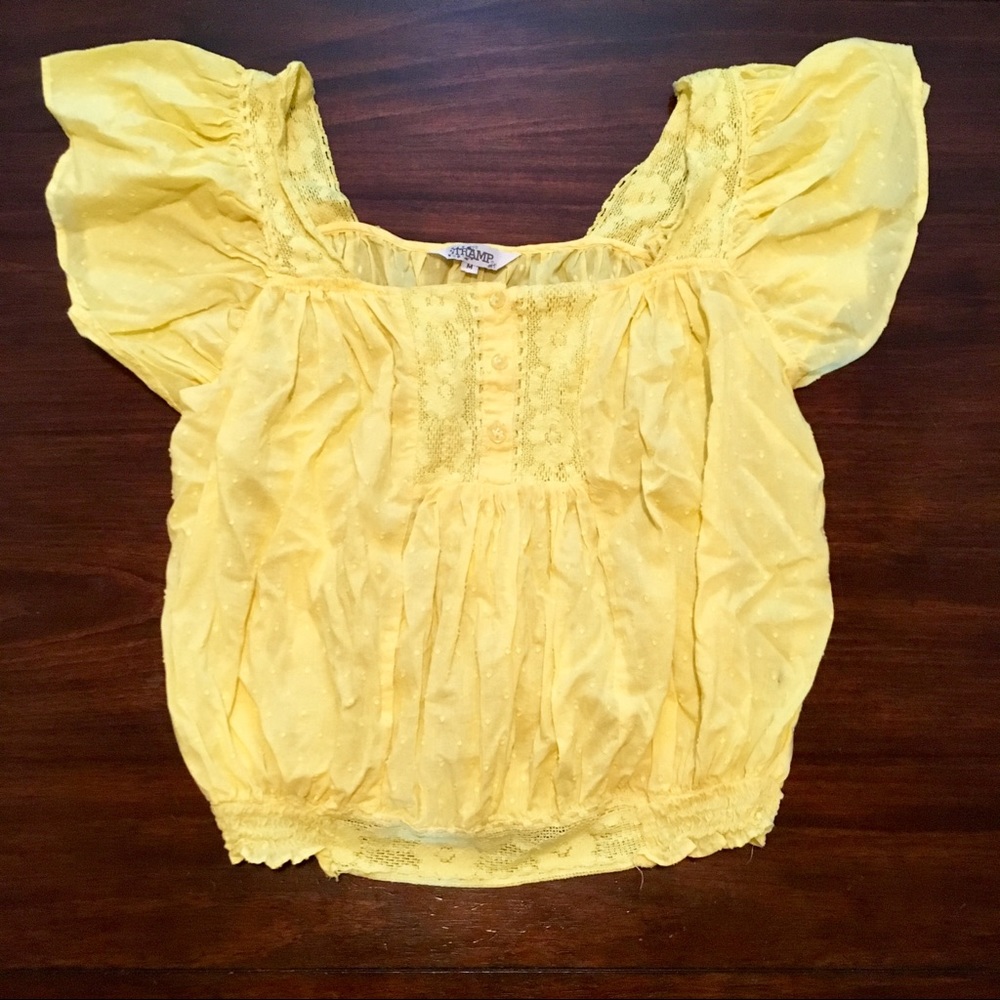 Yellow peasant top